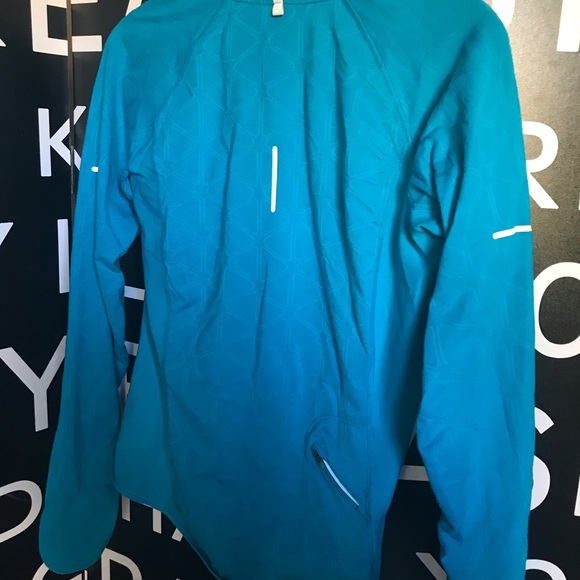 Nike Running Dri Fit Teal Blue Long Sleeve 3/4 ZIP - Picture 4 of 7